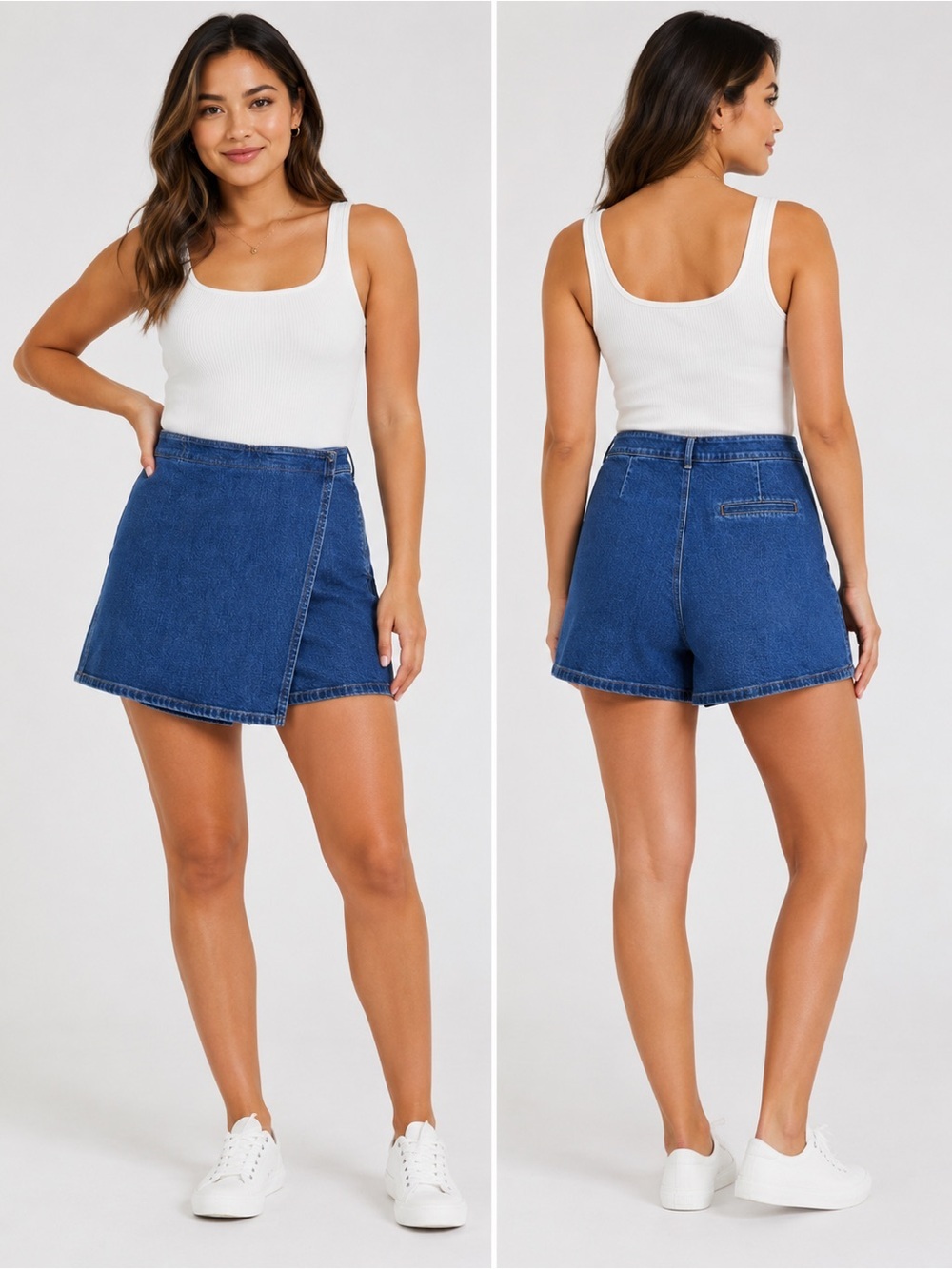 J.McLaughlin Gwendoline Denim Wrap Skort Women’s Size 0 Blue Stretch NWT